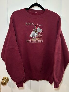 NPRA Bullriding Embroidered Crewneck Sweater - VINTAGE
